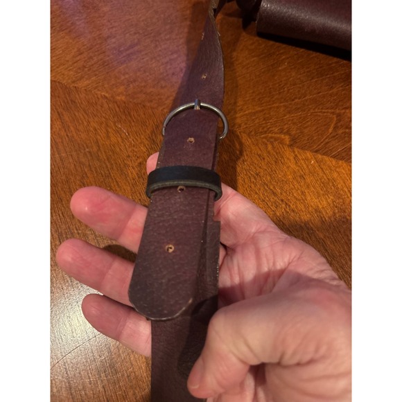 Handmade Brown Leather Messenger Bag Satchel Whipstitch Brass Latch Crossbody - Picture 14 of 17